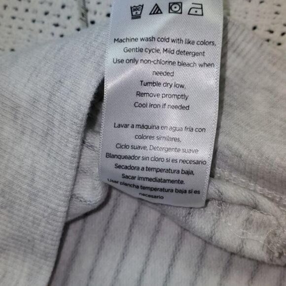 Danskin Sz. S Grey Striped Long Sleeve Cute Cut Front Sweatshirt - Picture 11 of 11